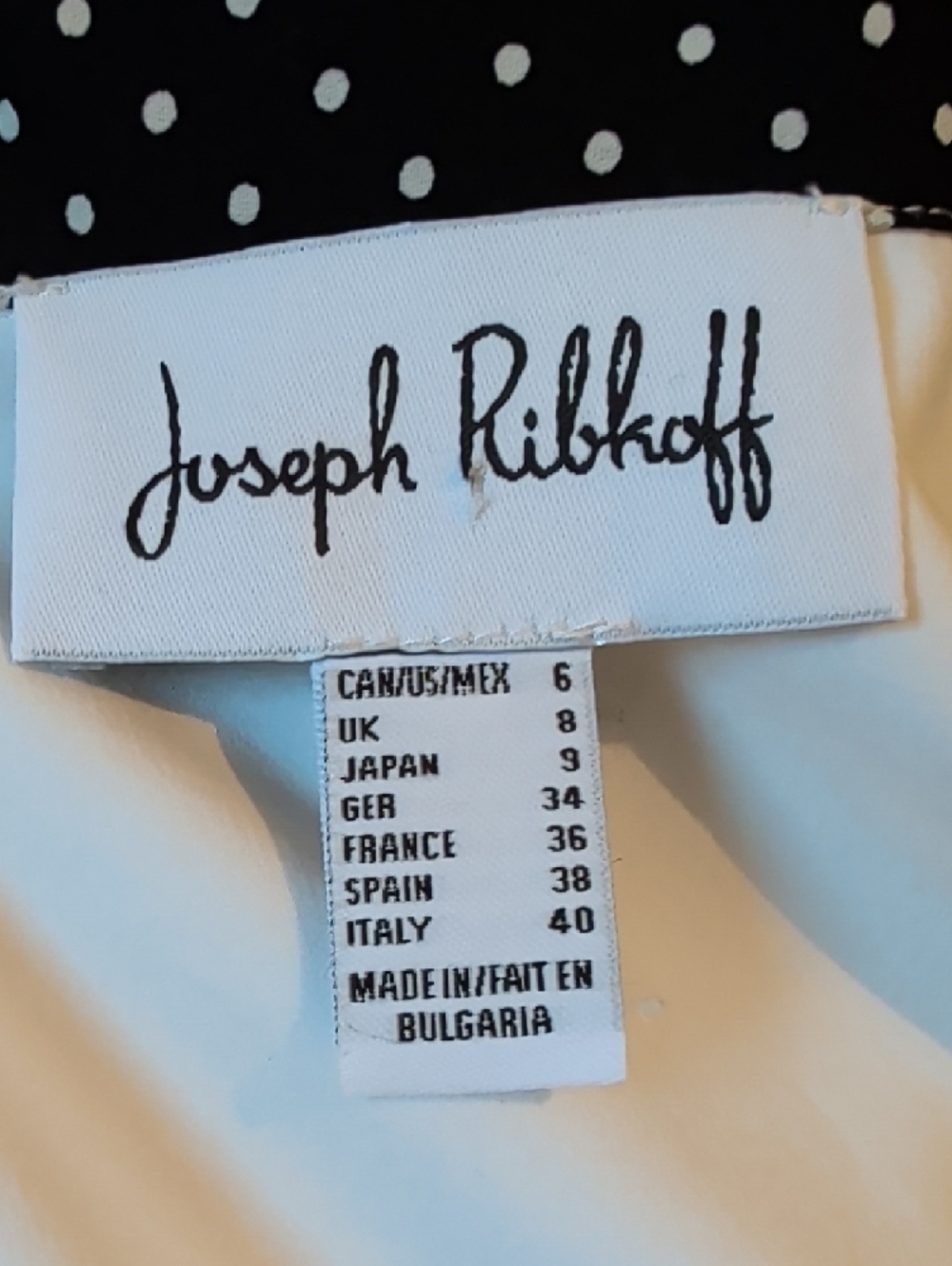 Joseph Ribkoff Black with White Polka Dot Lined Garment - Picture 7 of 7